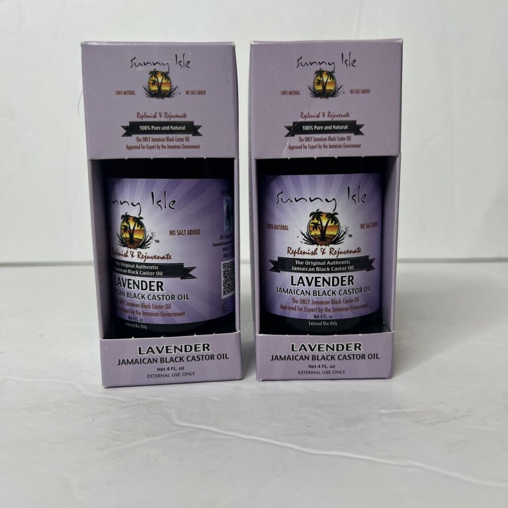 Sunny Isle Jamaican Castor Oil Lavender Black 4 Ounce (118ml) (2 Pack)